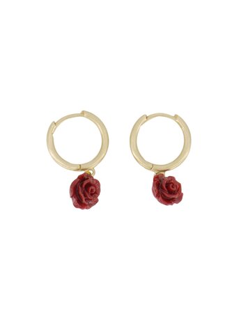Zusss Zusss | Oorbellen met roosje classyred/gold