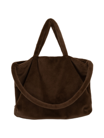 Zusss Zusss | Shopper faux fur chocoladebruin