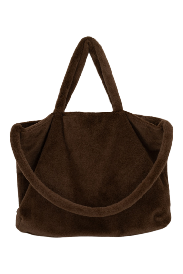 Zusss Zusss | Shopper faux fur chocoladebruin