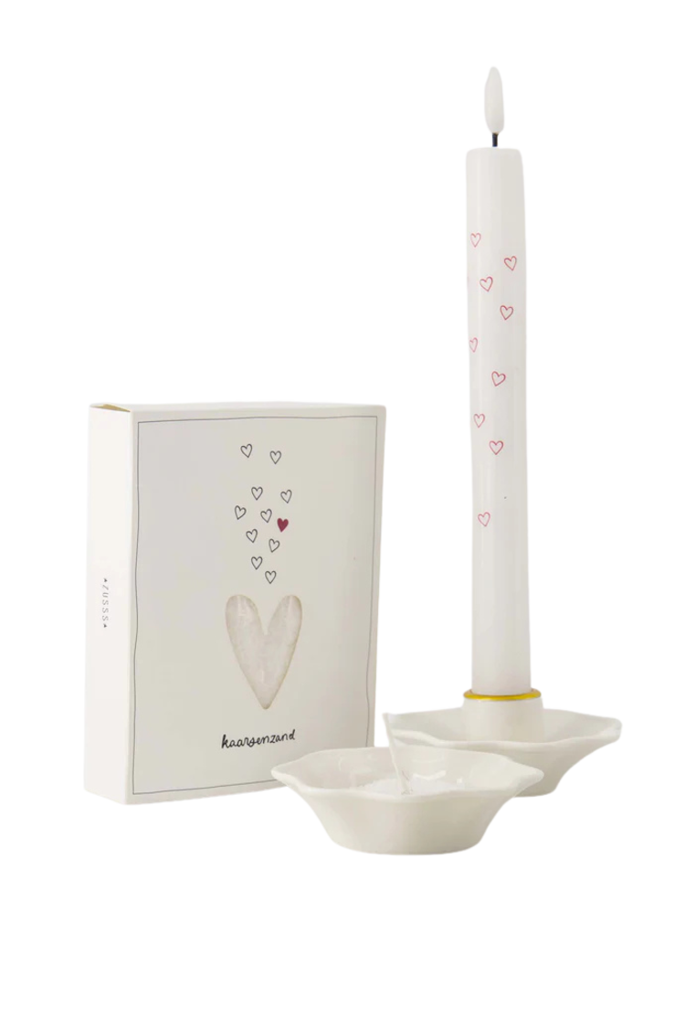 Zusss Zusss | Waxinelichthouder keramiek schulp wit