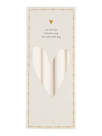 Zusss Zusss | Set van 4 rustieke kaarsen 20cm off white