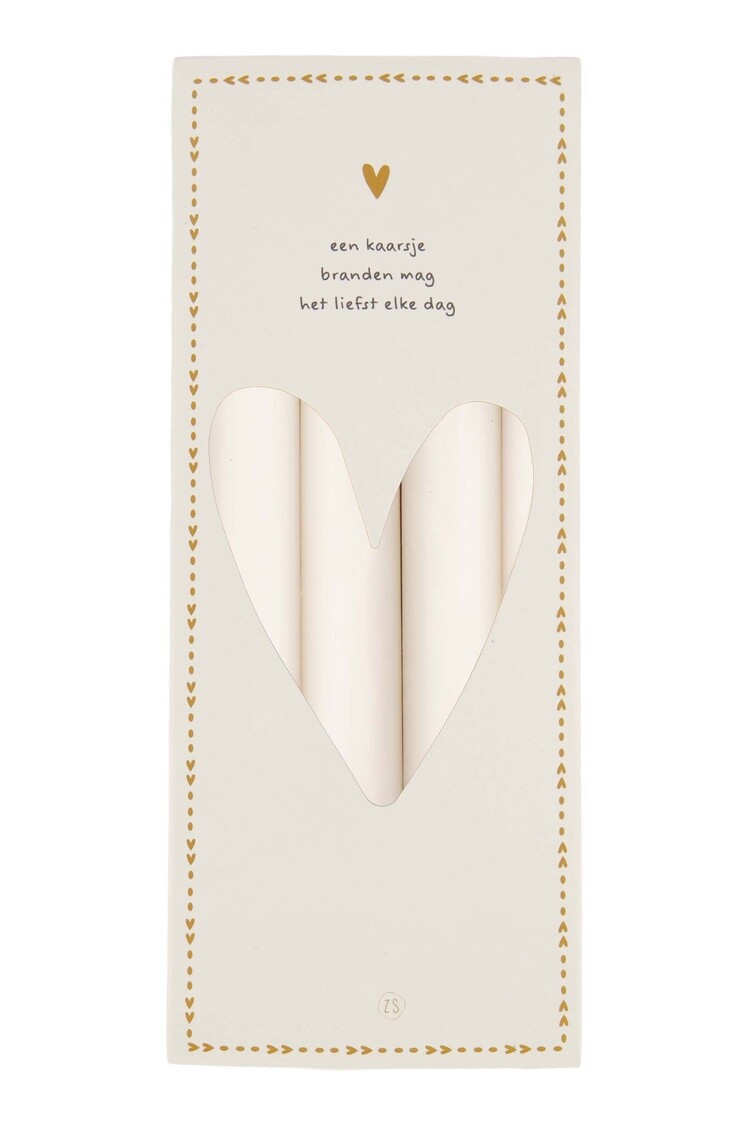 Zusss Zusss | Set van 4 rustieke kaarsen 20cm off white