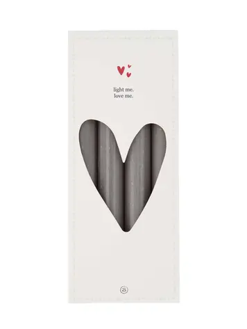 Zusss Zusss | Set van 4 rustieke kaarsen 20cm grijsgroen