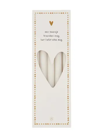Zusss Zusss | Doosje met 10 smalle kaarsjes off white