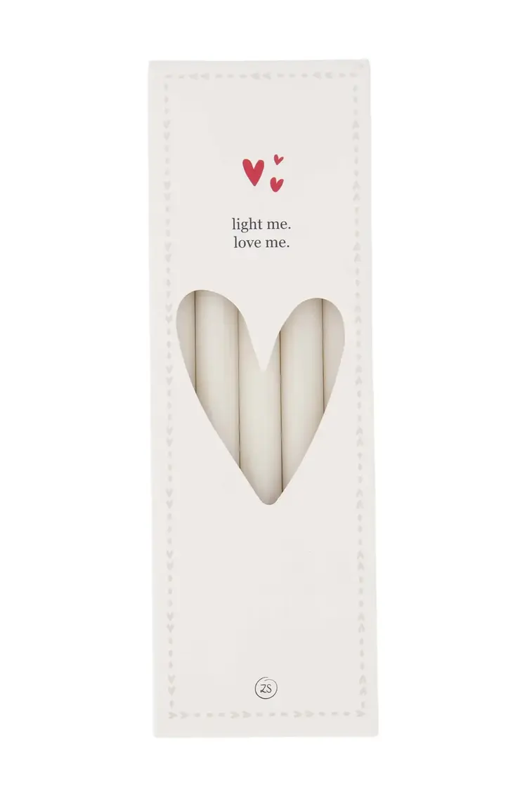 Zusss Zusss | Doosje met 10 smalle kaarsjes off white