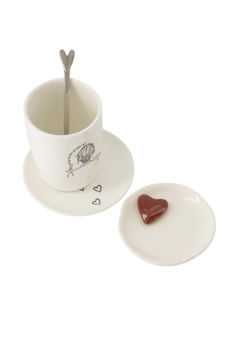 Zusss Zusss | Schaaltje hartje 3D wit/port