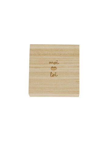 Zusss Zusss | Doosje hout met vogeltje wit/goud