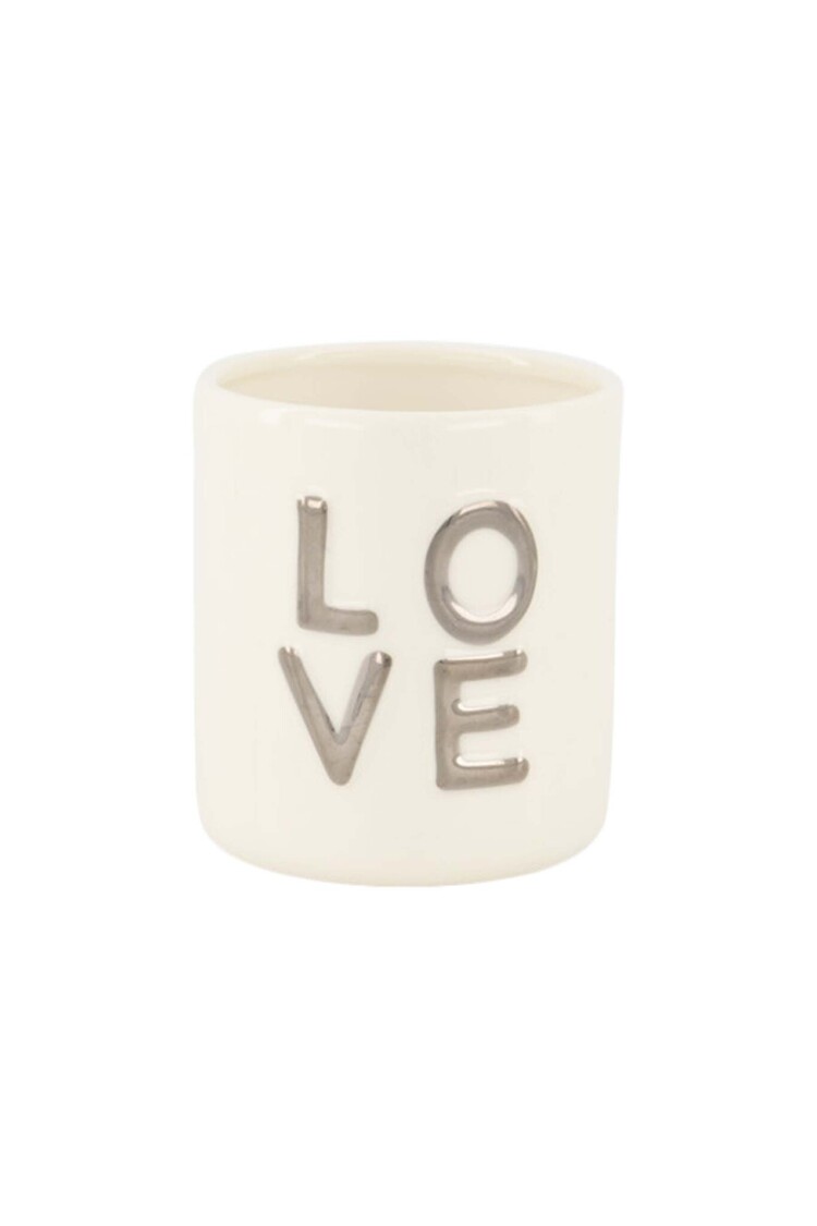 Zusss Zusss | Geurkaars keramiek love wit/zilver