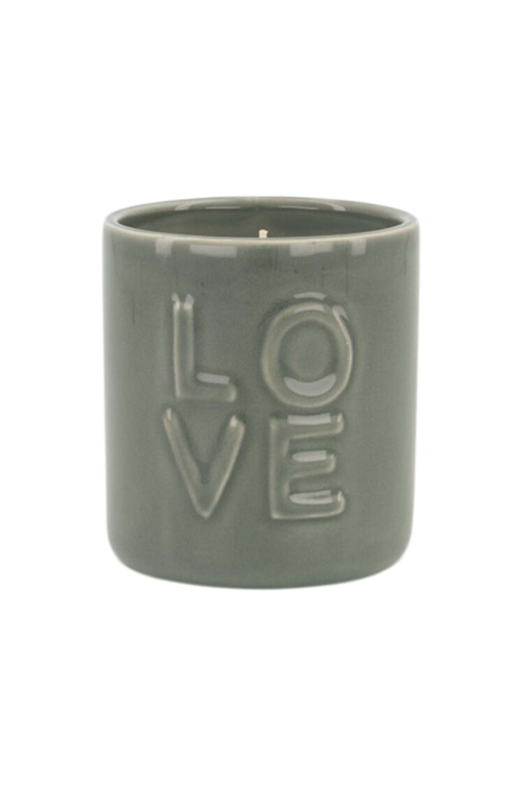 Zusss Zusss | Geurkaars keramiek love donkergroen