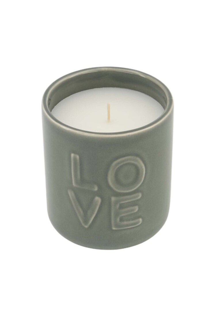 Zusss Zusss | Geurkaars keramiek love donkergroen