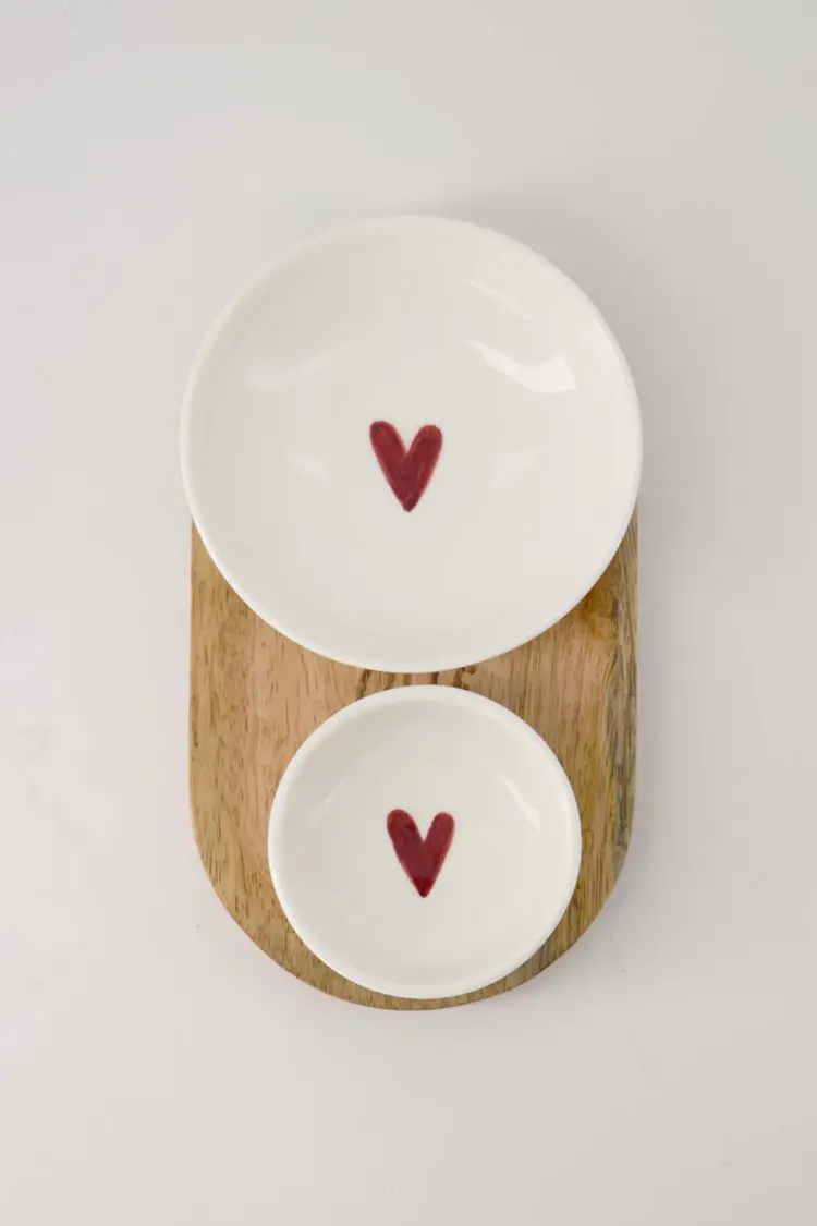 Zusss Zusss | Dipschaaltje hartje wit/rood