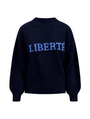 Zusss Zusss | Trui met detail navy/sporty blue