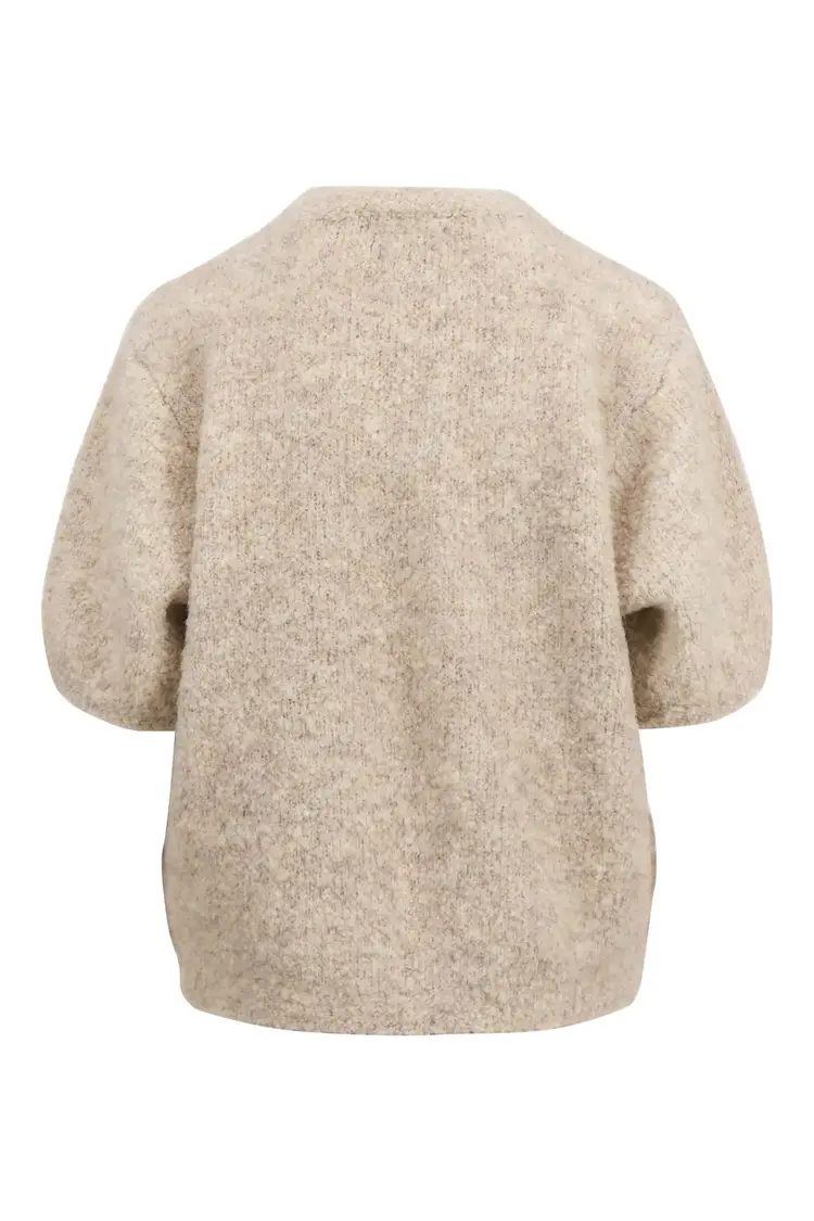 Zusss Zusss | Boucle trui met ronde hals beige