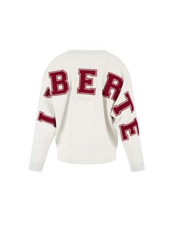 Zusss Zusss | Sweater met tekst mid grey/classy red