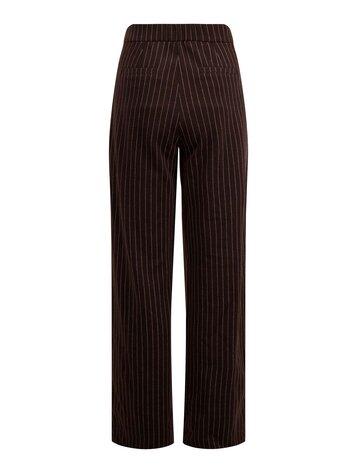 Zusss Zusss | Broek met krijtstreep chocoladebruin