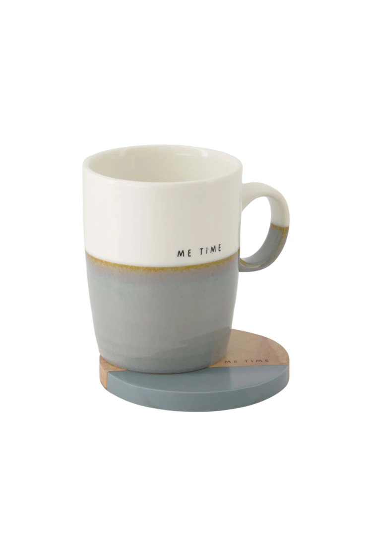 Zusss Zusss | Onderzetters me time grijsblauw set van 2