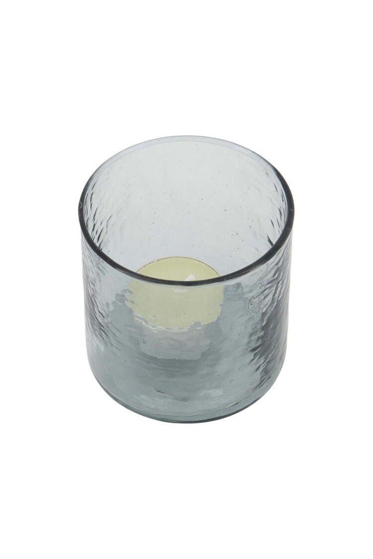 Zusss Zusss | Waxinelichthouder gehamerd glas grijs