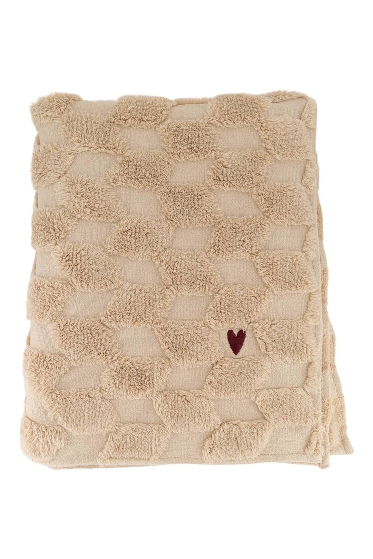 Zusss Zusss | Plaid hartje zand/donkergroen