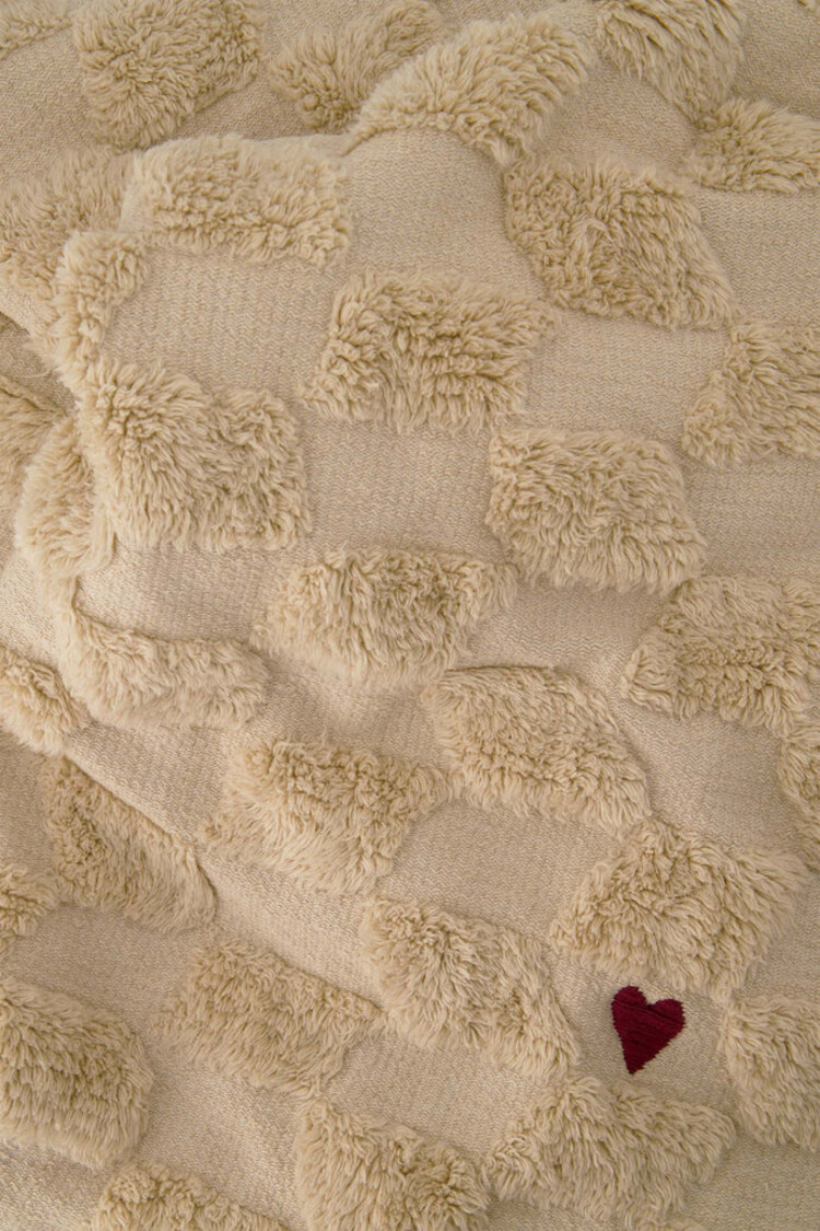 Zusss Zusss | Plaid hartje zand/donkergroen