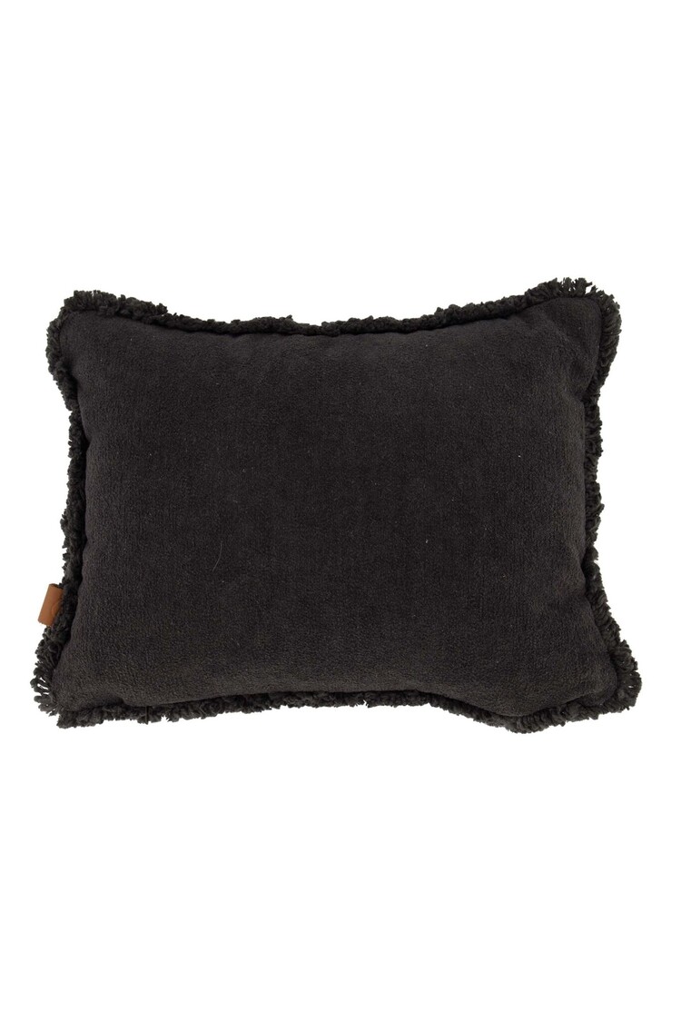 Zusss Zusss | Kussen velvet zilver hartje 35x25cm antracietgrijs