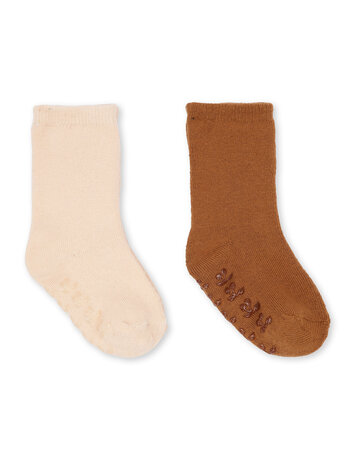 Konges Sløjd Konges Sløjd | Sokken met antislip roze bruin