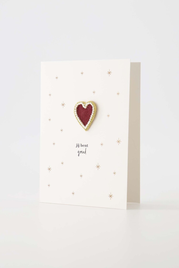 Zusss Zusss | Wenskaart broche hartje jij bent goud