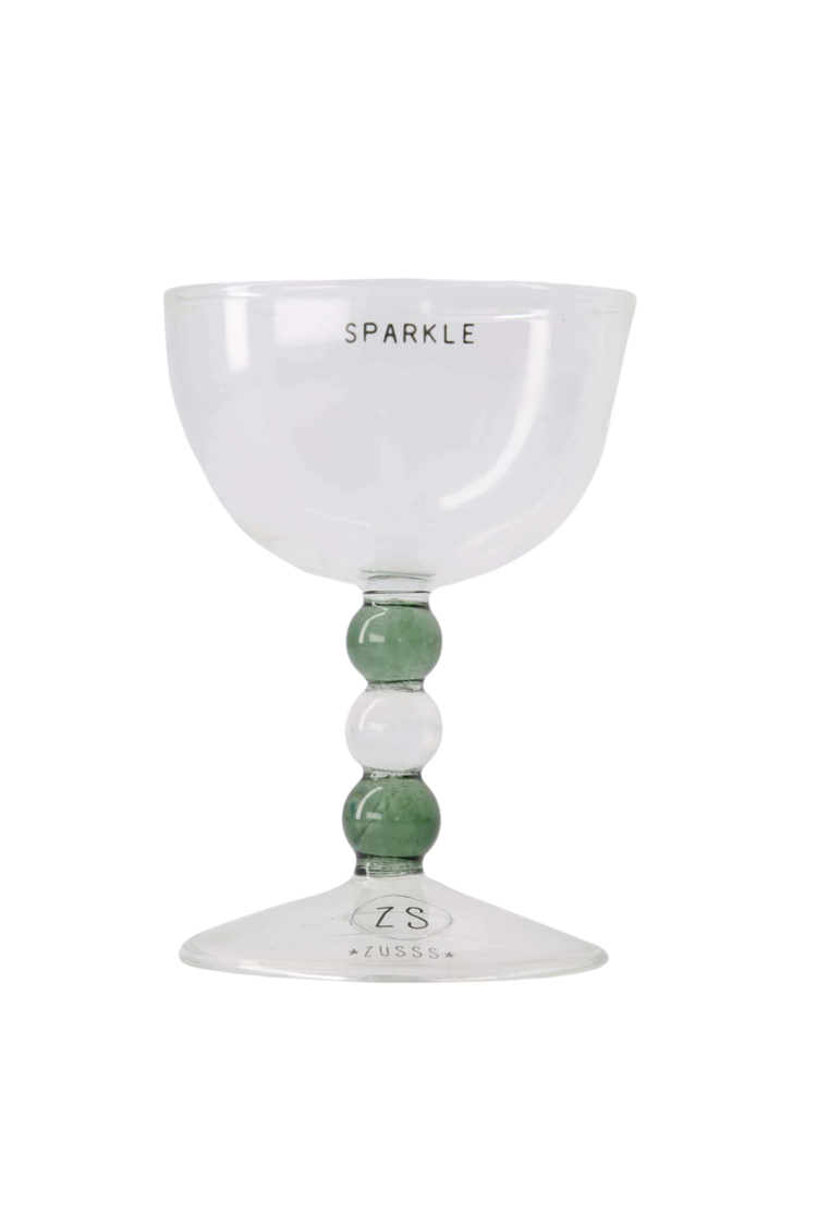Zusss Zusss | Wijnglas sparkle groen