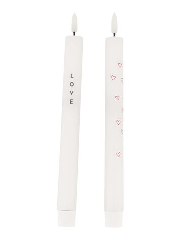 Zusss Zusss | Set van 2 ledkaarsen love wit/groen/rood