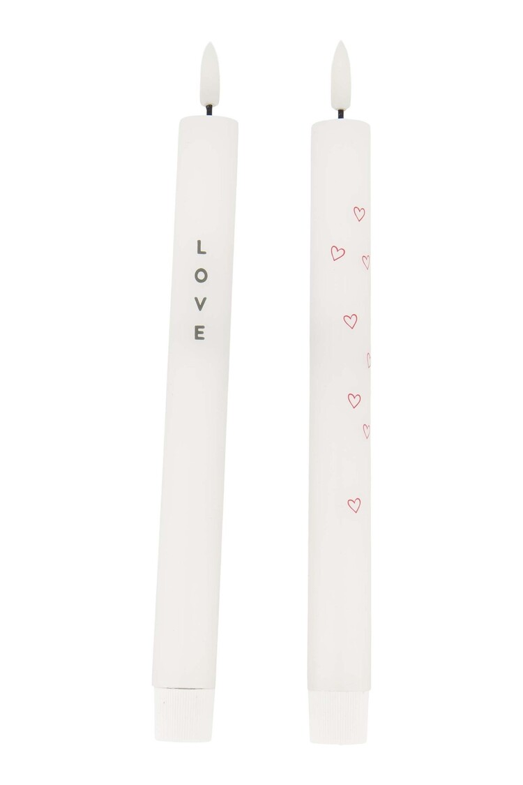 Zusss Zusss | Set van 2 ledkaarsen love wit/groen/rood