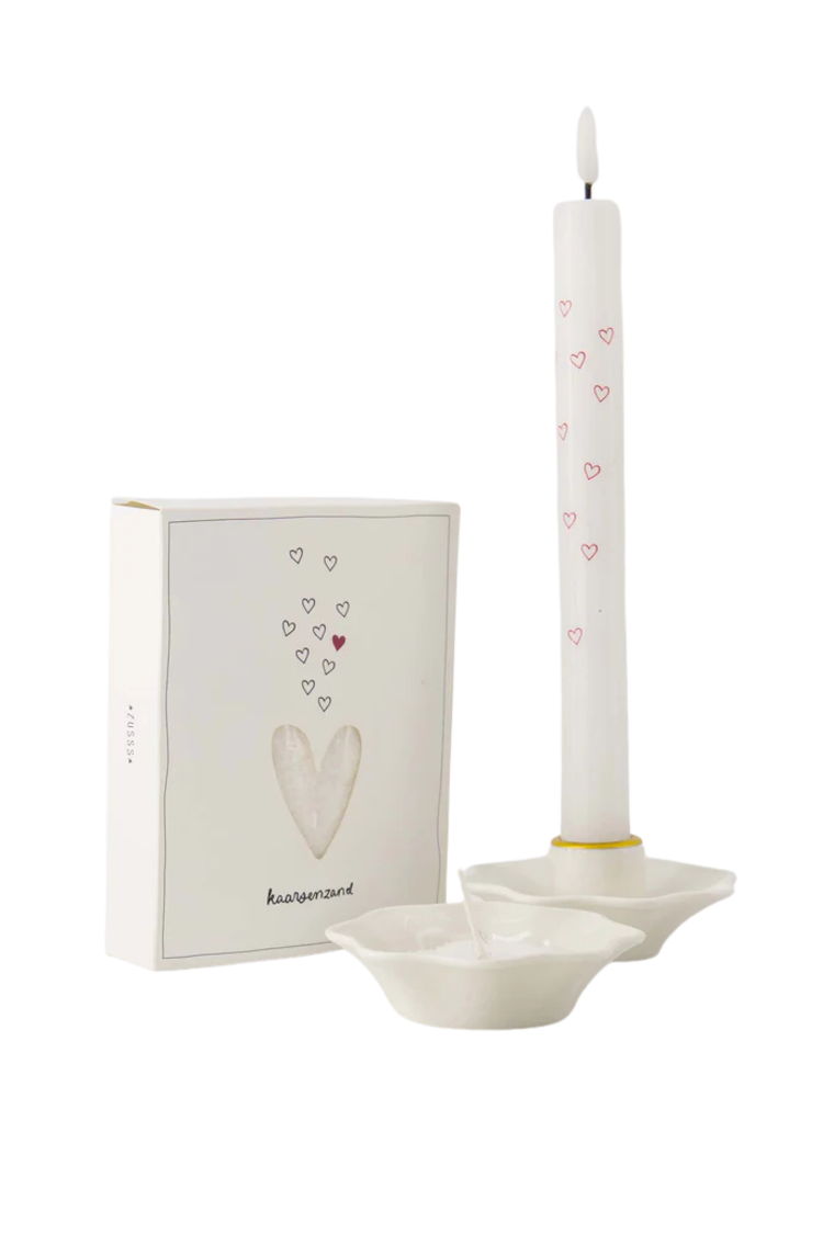 Zusss Zusss | Set van 2 ledkaarsen love wit/groen/rood