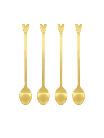 Zusss Zusss | Lepels set 4 hartje goud