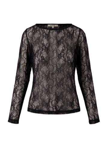 Zusss Zusss | Kanten top boothals zwart