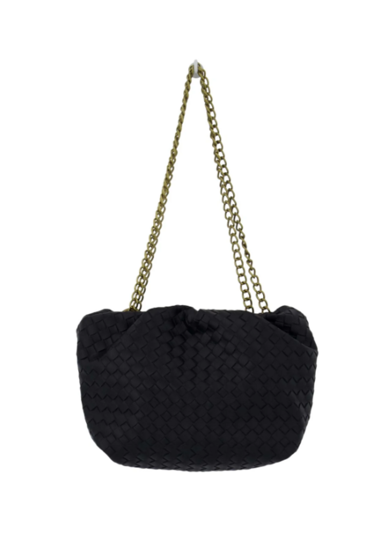 Zusss Zusss | Tas met vlechtpatroon zwart