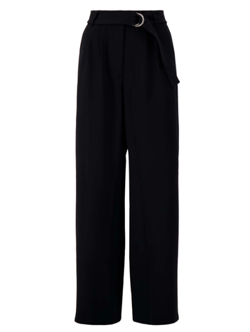 Zusss Zusss | Wijde broek met ceintuur zwart