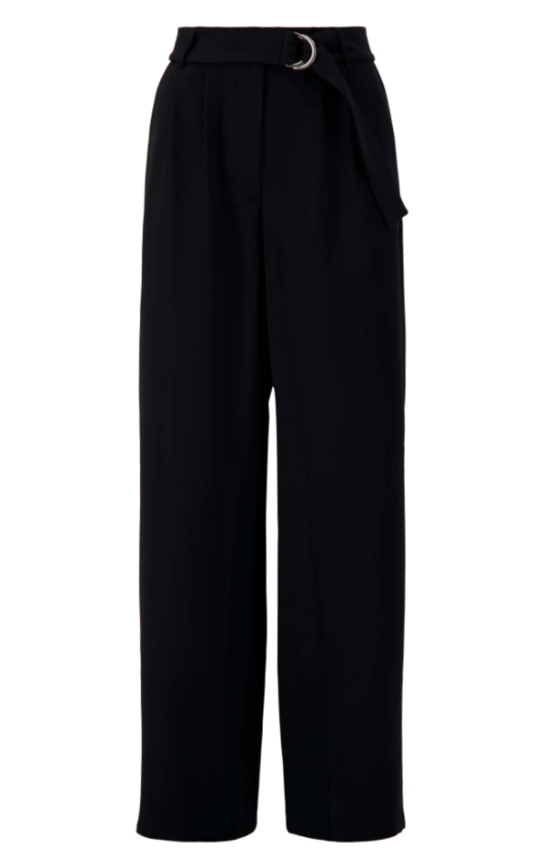 Zusss Zusss | Wijde broek met ceintuur zwart