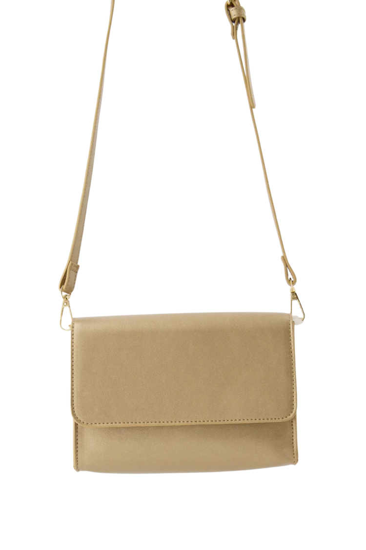 Zusss Zusss | Handtas met hart spiegel champagne/goud