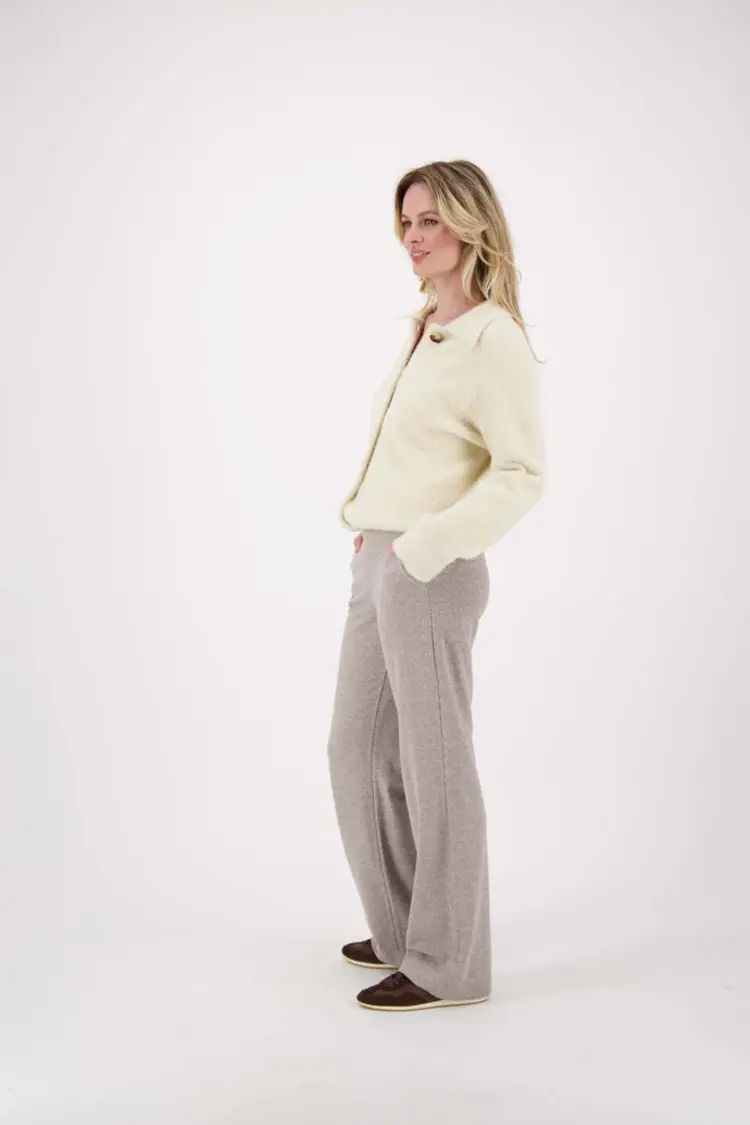 Zusss Zusss | Jacquard broek twee beige/offwhite