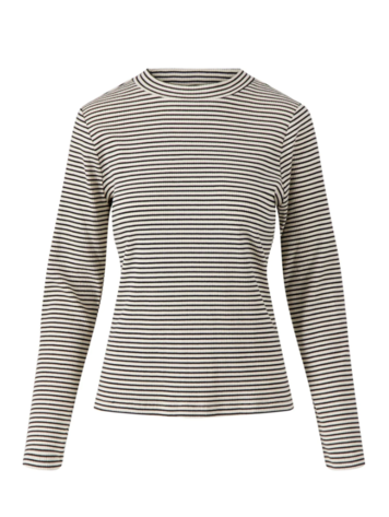 Zusss Zusss | Top rib met streep zwart