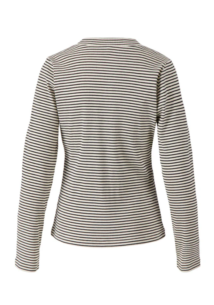 Zusss Zusss | Top rib met streep zwart