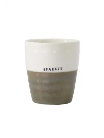 Zusss Zusss | Koffiemok sparkle wit/donkergroen