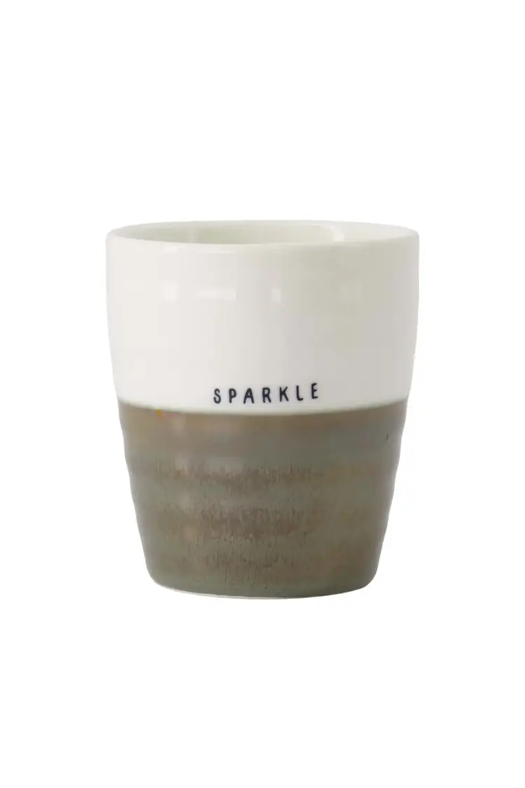 Zusss Zusss | Koffiemok sparkle wit/donkergroen