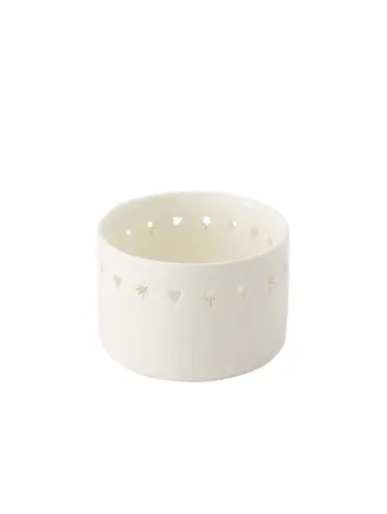 Zusss Zusss | Waxinelichthouder keramiek hart ster wit