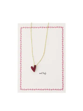 Zusss Zusss | Ansichtkaart met ketting hartje rood