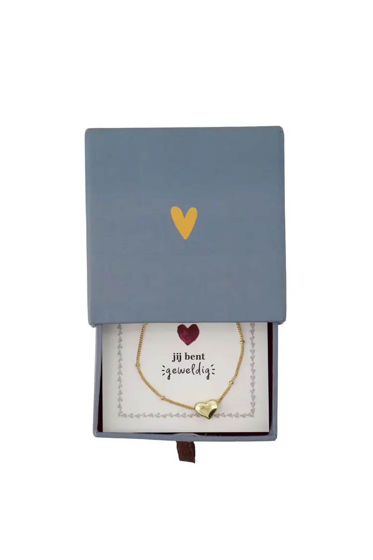 Zusss Zusss | Armband hartje in schuifdoosje Leukerd