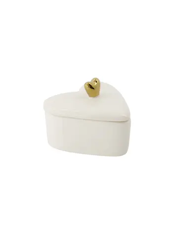 Zusss Zusss | Bewaarpotje keramiek hartje goud