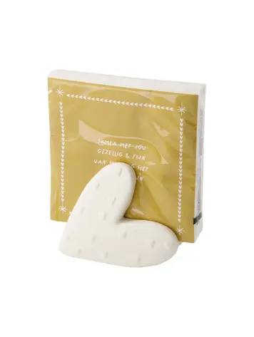 Zusss Zusss | Servethouder keramiek hartje wit