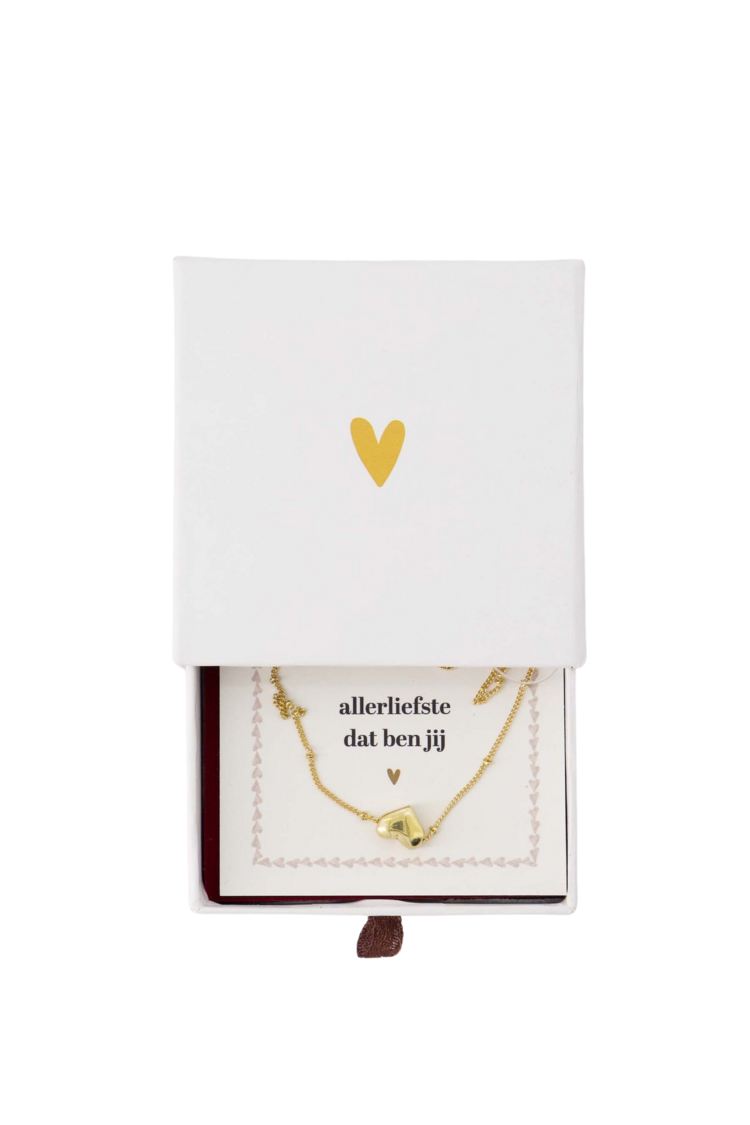 Zusss Zusss | Ketting hartje in schuifdoosje wit