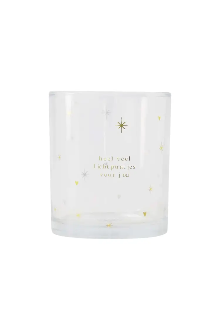 Zusss Zusss | Waxinelichthouder glas sterren goud