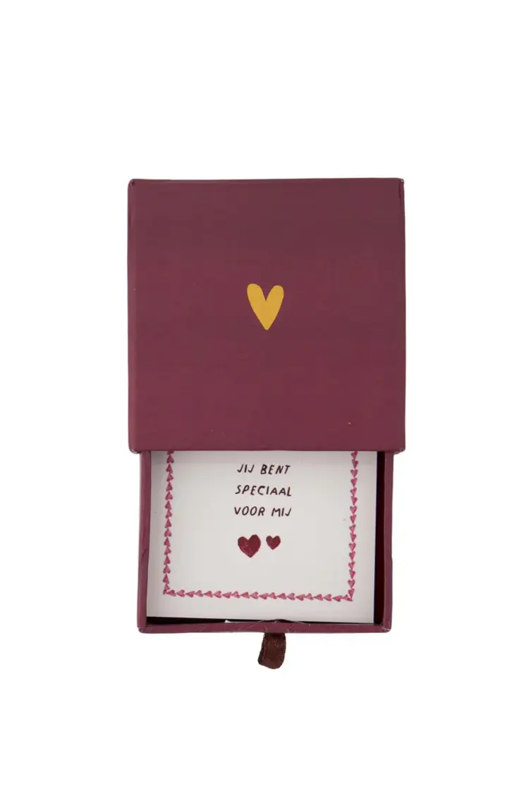 Zusss Zusss | Armband hartje in schuifdoosje Speciaal rood
