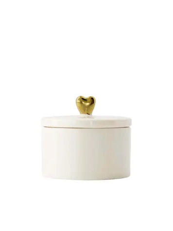 Zusss Zusss | Bewaarpotje keramiek hartje goud